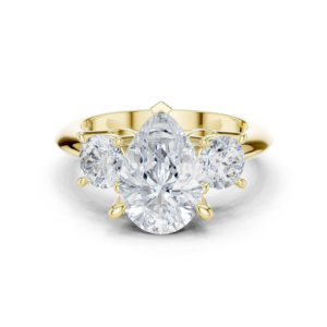 Pear Center Diamond Three-Stone Engagement Ring