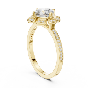 Pear Diamond Engagement Ring with Accent Band