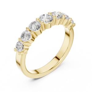 Seven Stone Round Diamond Band Ring