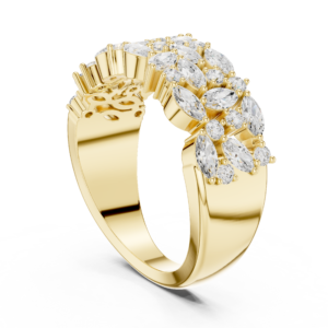 Marquise & Round Diamond Cluster Band Ring