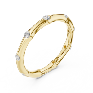 Minimal Bezel-Set Diamond Band with Floating Stone Design