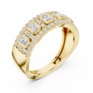 Emerald & Round Diamond Eternity Band Ring