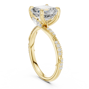 Emerald Cut Diamond Ring with Minimal Accent Stones