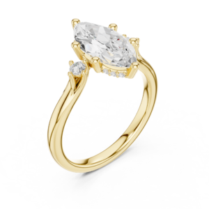 Marquise Halo Diamond Cluster Ring with Accent Stones