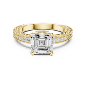 Emerald Cut Center Diamond Accent Band Ring