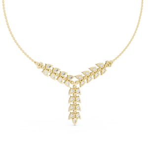 Pear Drop Diamond Statement Necklace with Cluster Setting