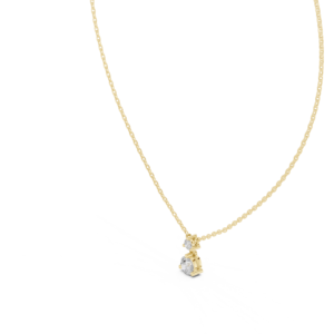 Round Two-Stone Drop Diamond Pendant