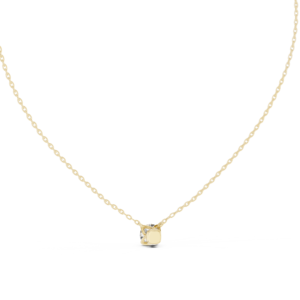 Classic Round Diamond Prong Pendant Necklace