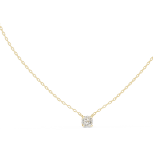 Petite Round Diamond Prong Pendant Necklace