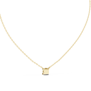 Princess Cut Solitaire Diamond Pendant with Minimal Frame Setting