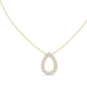 Teardrop Cluster Diamond Pendant with Round Accent Stones
