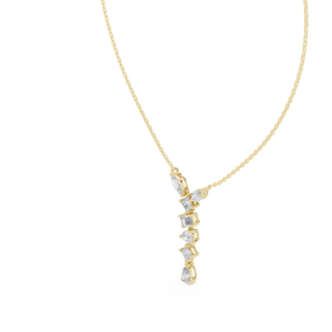 Multi Shape Diamond Drop Pendant Necklace