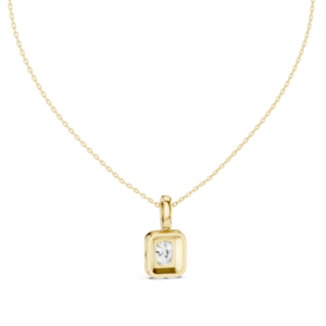 Cushion Cut Halo Diamond Pendant with Pavé Accents