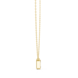 Emerald Cut Bezel Set Diamond Pendant