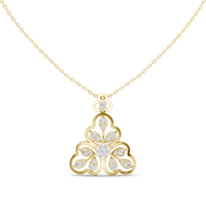 Floral Diamond Cluster Pendant with Multi-Stone Petal Design