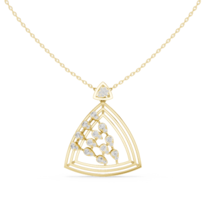 Triangular Diamond Pendant with Clustered Center Design