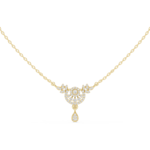 Diamond Connector Pendant with Circular Cluster Drop