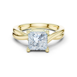Princess Cut Diamond Ring with Twisted Shank Design