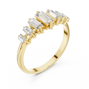 Baguette Diamond Multi-Stone Bar Ring
