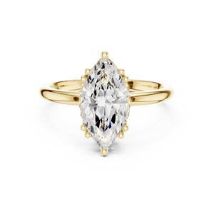 Marquise Diamond Hidden Halo Engagement Ring with Side Accents