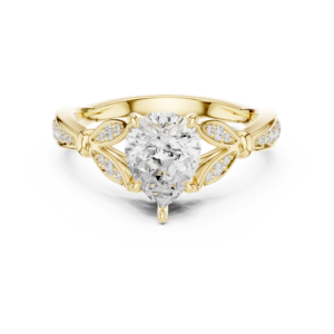 Pear Shape Diamond Ring with Pavé Twist Band
