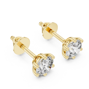 Classic Round Solitaire Diamond Stud Earrings