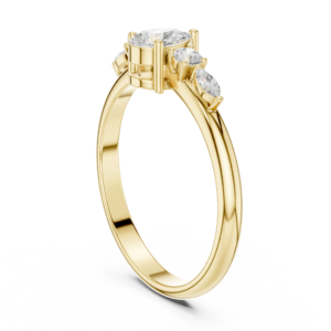 Pear Marquise Cluster Diamond Ring with Round Accents