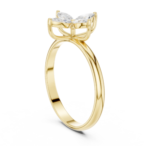 Four Marquise Diamond Cross Cluster Ring