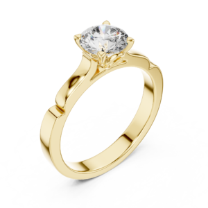 Minimal Round Solitaire Flat Band Diamond Ring