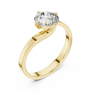 Tapered Shoulder Round Solitaire Diamond Ring