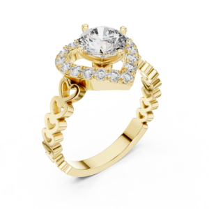 Round Diamond Halo Cluster Statement Ring