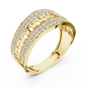 Multi-Row Pavé Diamond Band Ring with Graduated Layers