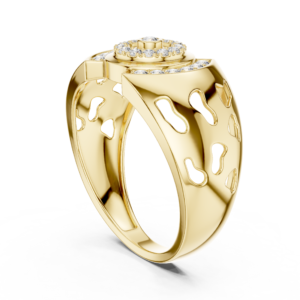 Concentric Cluster Round Diamond Statement Ring