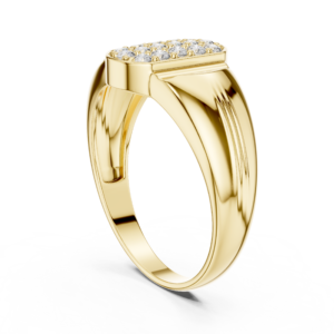 Oval Top Pavé Diamond Signet Ring