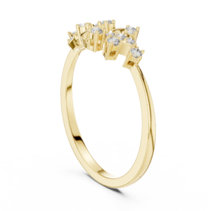 Multi-Stone Cluster Diamond Ring with Tapered Band