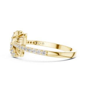 Crossover Knot Diamond Ring with Pavé Band