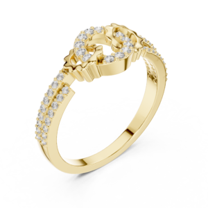 Round Halo Diamond Ring with Triple Band Accents