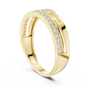 Linear Pavé Diamond Band with Center Accent Detail